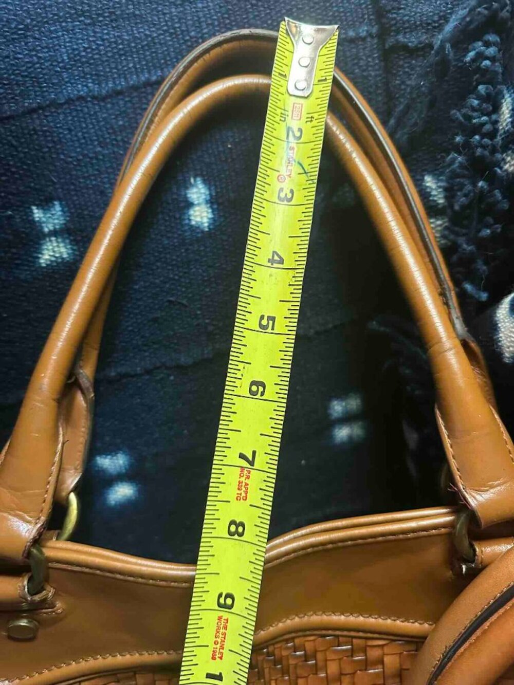 XL Vintage Cole Haan Genevieve Satchel laptop compartment Florentine leather - Picture 9 of 11